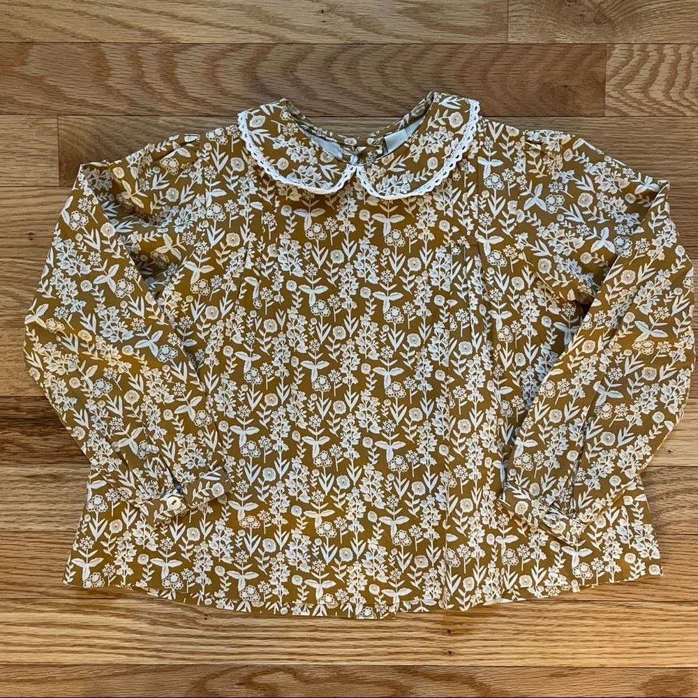Little Cotton Clothes Gold Floral 5T Blouse